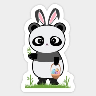 Easter Panda Egg hunting Sticker